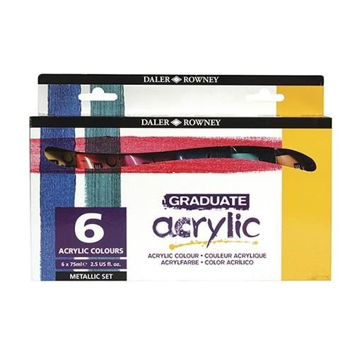 Сет акрилни бои Graduate metallic 6х75мл.