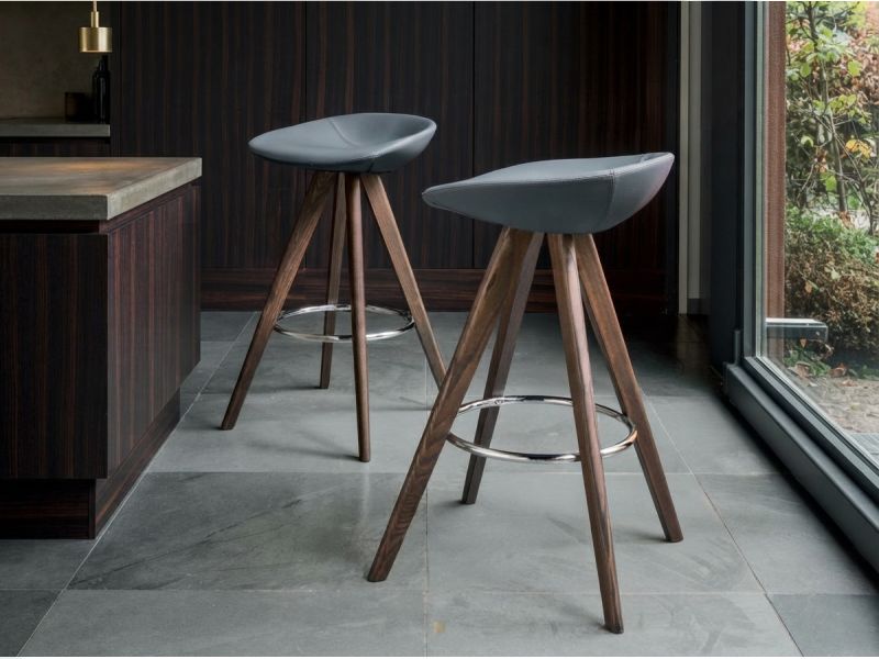 Palm Wood Bar Chair