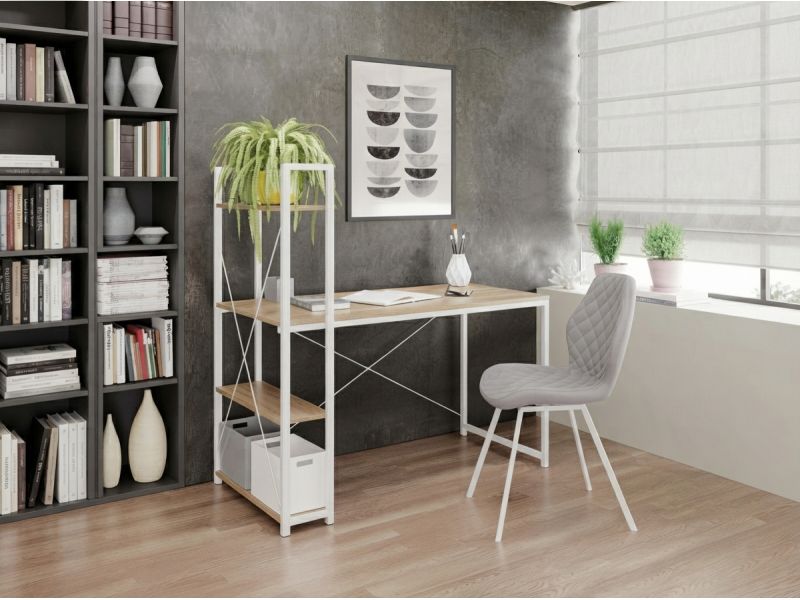 H-Narvik B White Work Desk
