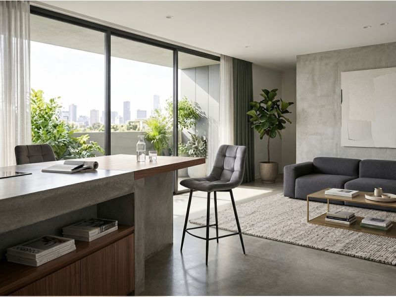 S-Mila H-2 Velvet Bar Chair