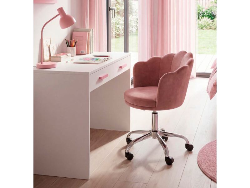 S-Rose Velvet Work Chair