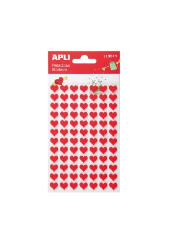 B.Stickers Felt Red Hearts 2S