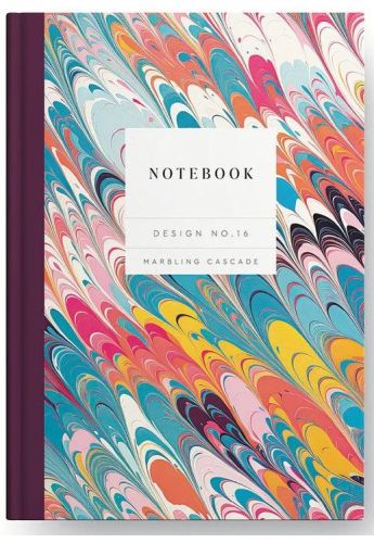 Design No.16 Marbling Cascade Hardback Notebook (10588)