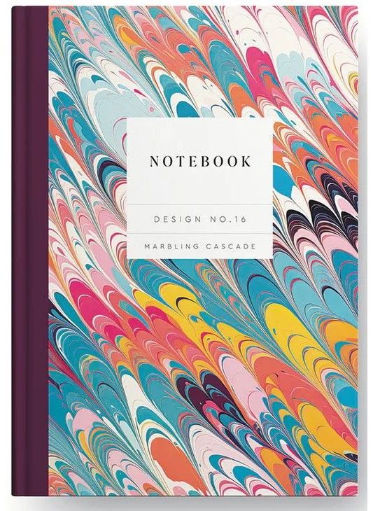 Design No.16 Marbling Cascade Hardback Notebook (10588)