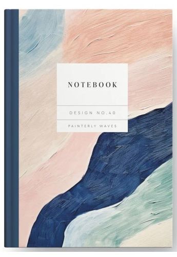 Design No.40 Painterly Waves Hardback Notebook (11435)