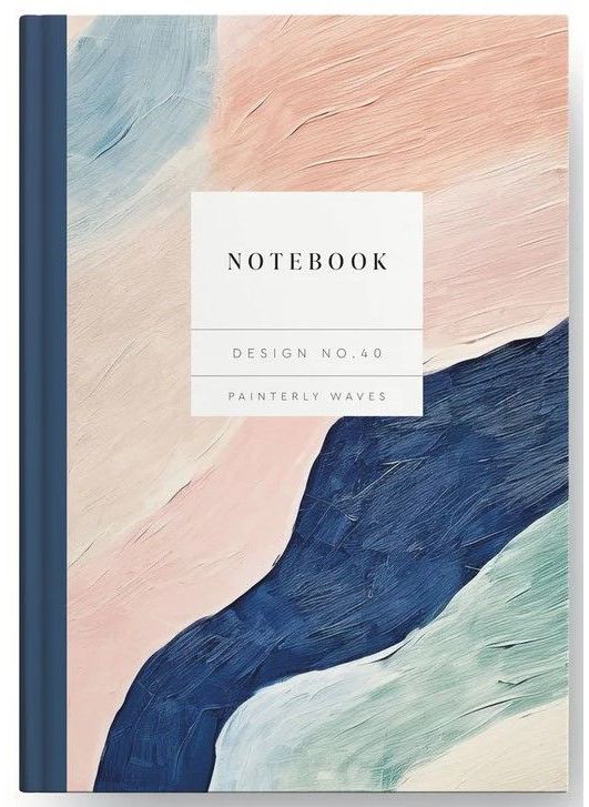 Design No.40 Painterly Waves Hardback Notebook (11435)