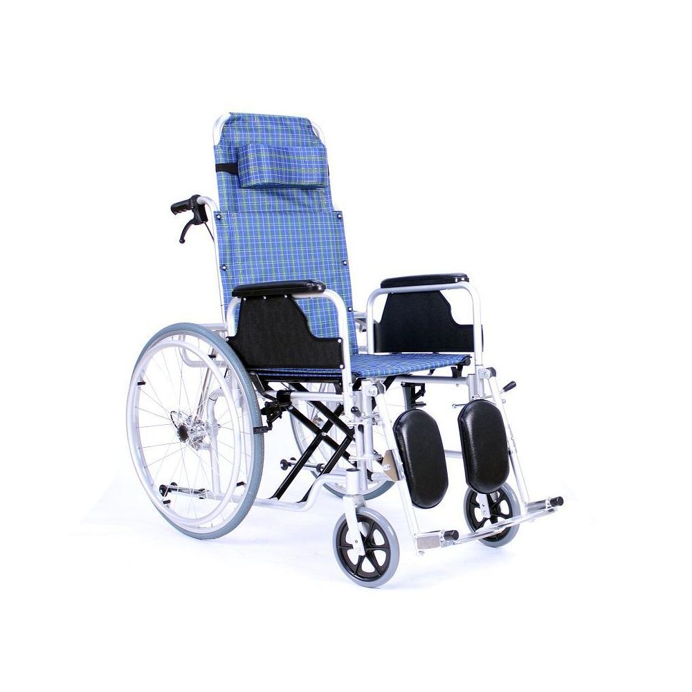 Универзална инвалидска количка со подвижен наслон и папучи кои се подесуваат - стандард DY