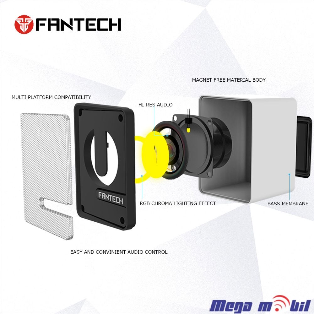 Zvucnici za kompjuter Fantech GS203 Beat white