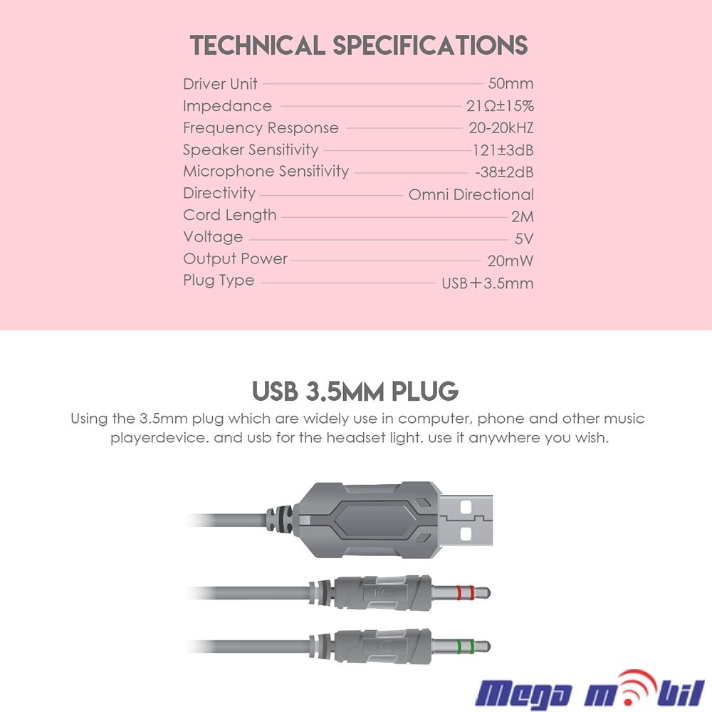Slusalki Fantech Gaming HG20 CHIEF II Sakura Edition.