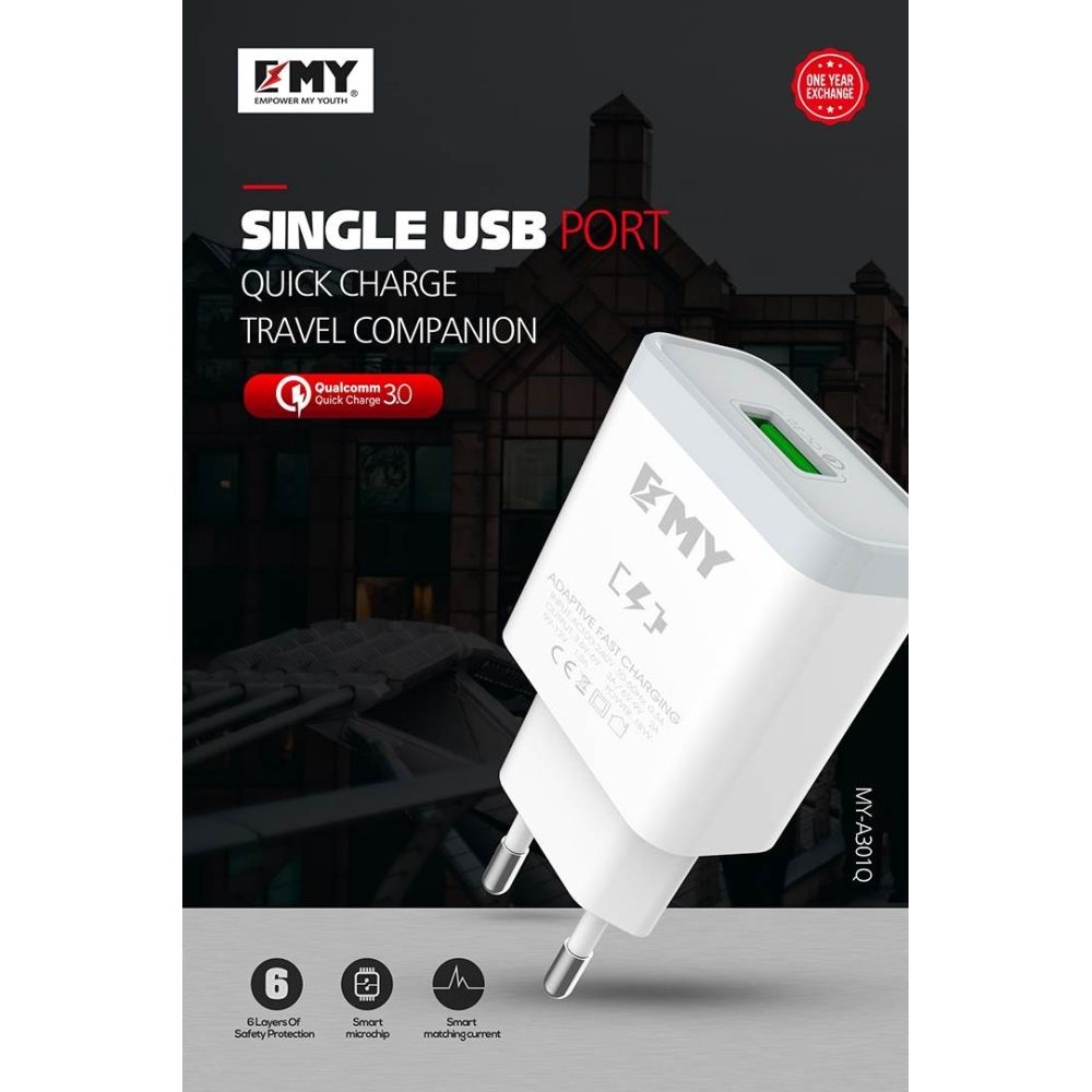 Polnac 220V Type C EMY MY A301Q Fast Charger 3A