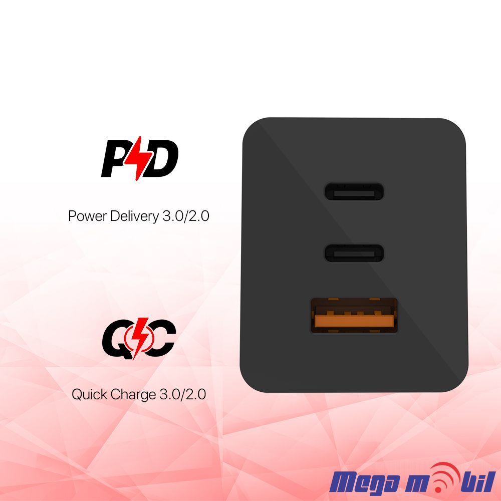 Polnac 220V Fantech CWG301 3 Port PPS/PD+QC FAST 65W.