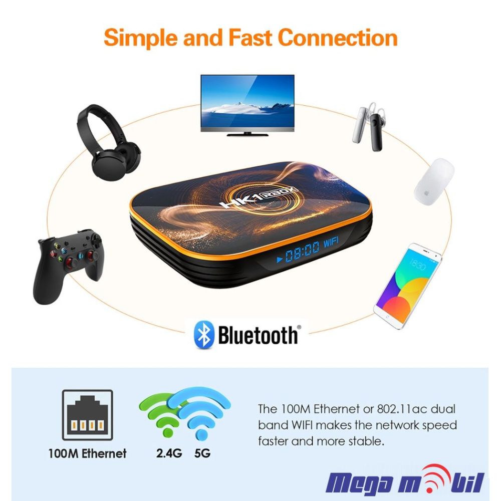 Android TV BOX HK1R 4GB RAM / 32GB ROM 5G+Wi Fi+BT Android 11