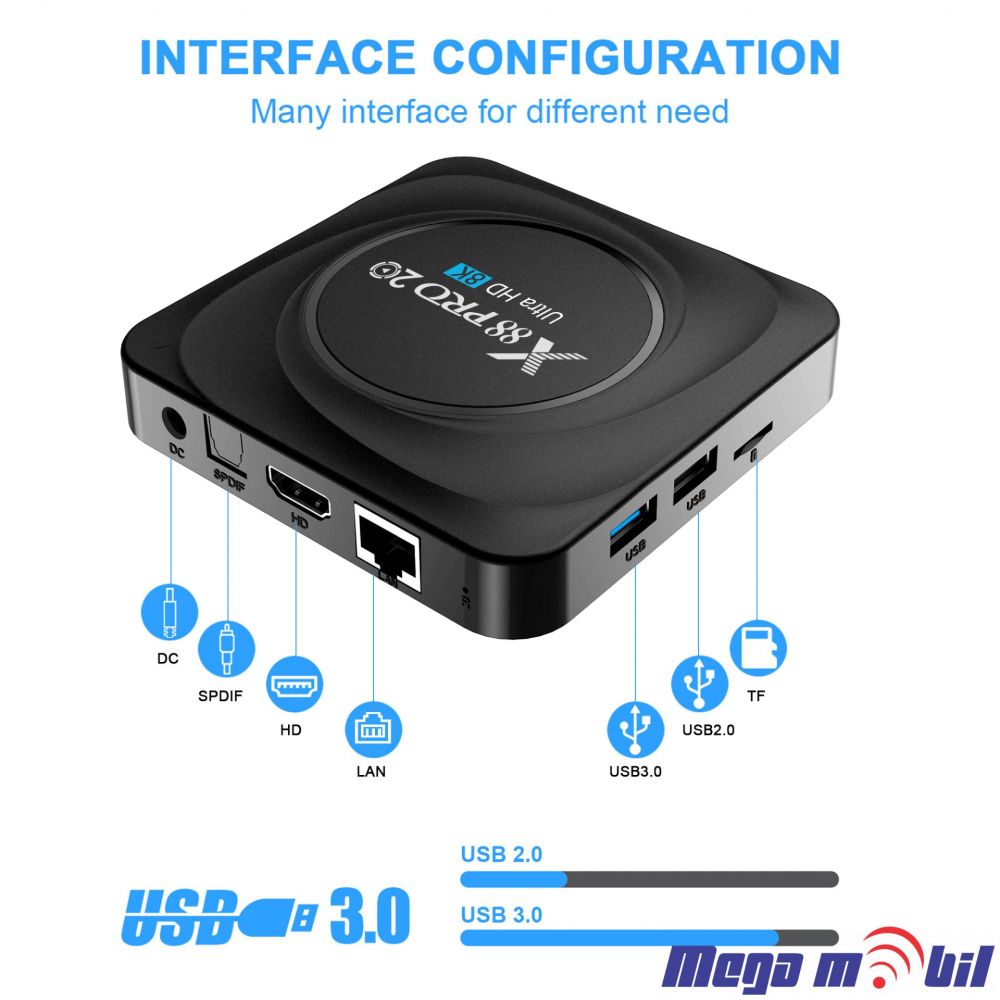 Android TV BOX X88 PRO 20 8GB RAM / 64GB ROM 5G Android 11