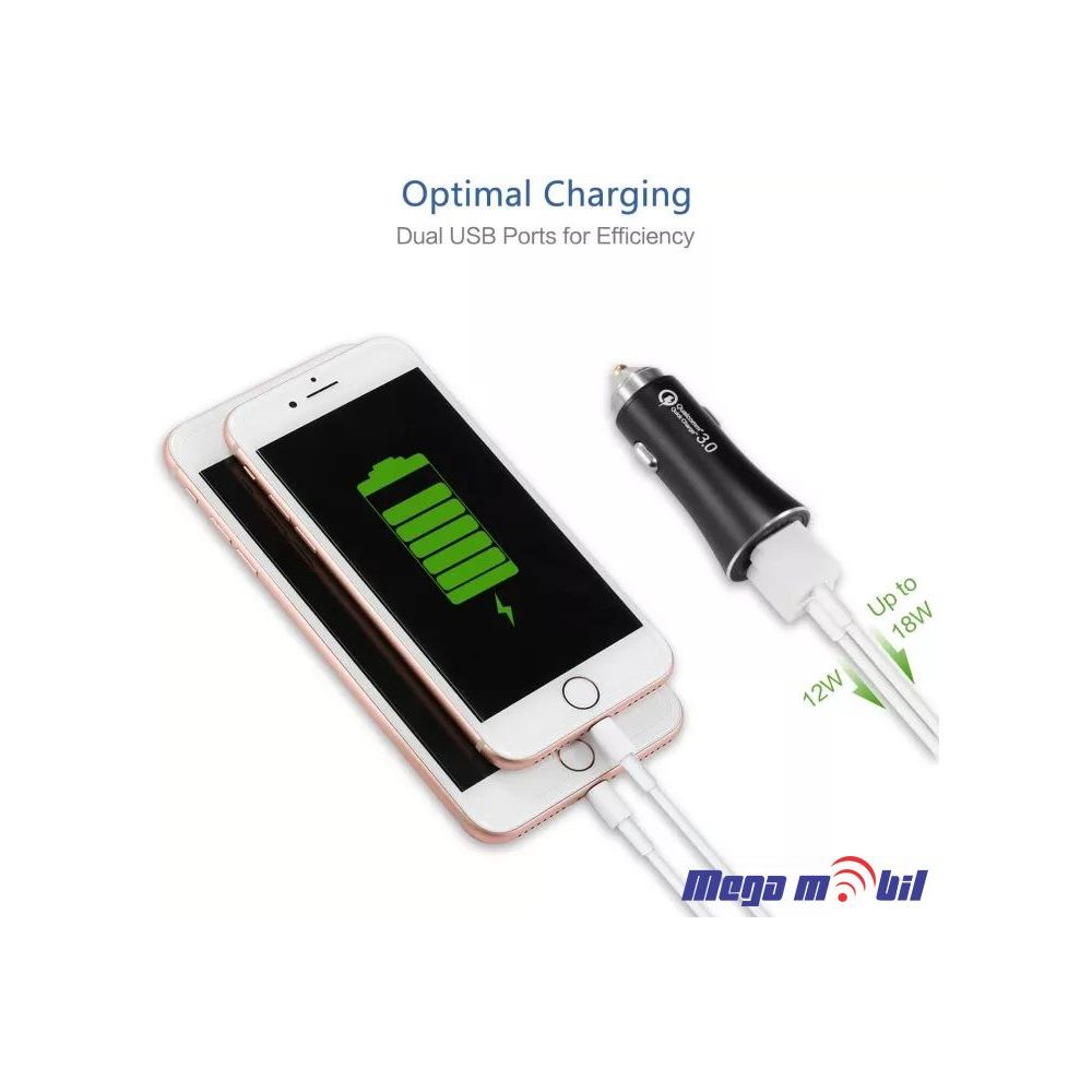 Polnac 12V/24V 3A 2USB FAST 3.0 Yi B21