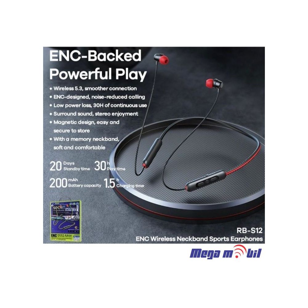 Slusalki Bluetooth REMAX RB-S12 black.