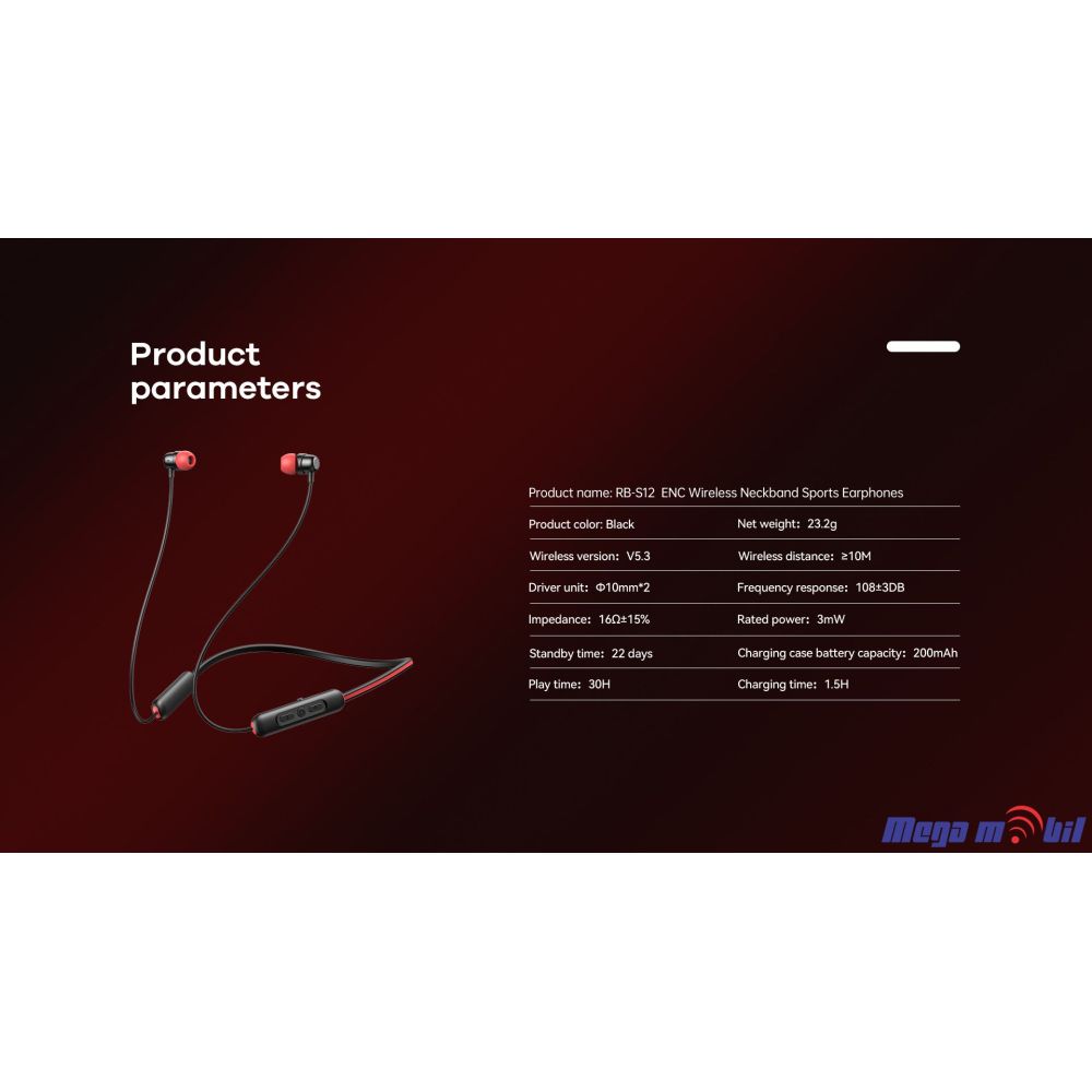 Slusalki Bluetooth REMAX RB-S12 black.