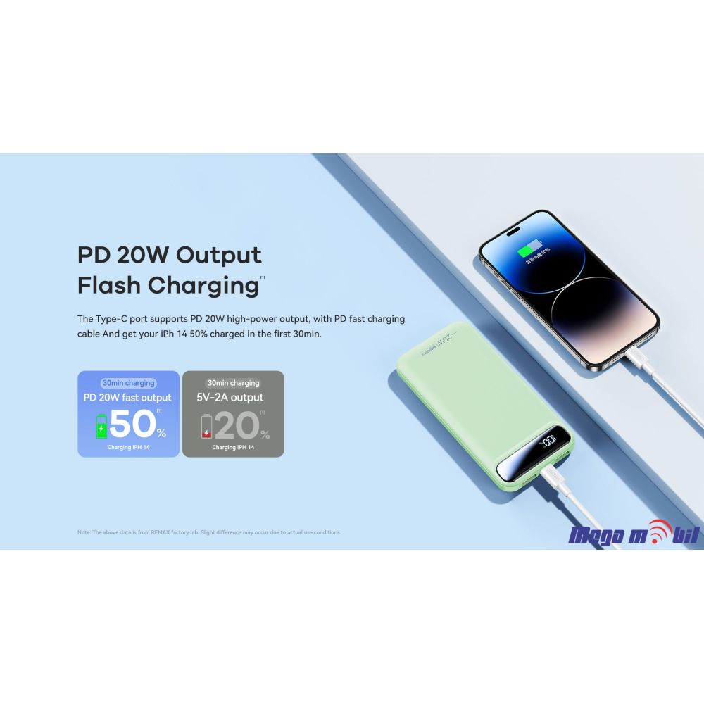 Baterija eksterna 10000mAh REMAX Bole RPP-520 FAST+PD green