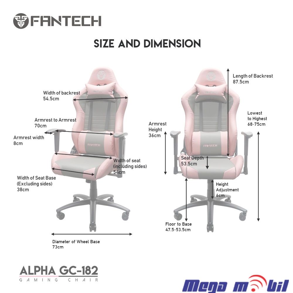 Gaming chair Fantech GC182 Alpha pink Sakura Edition.