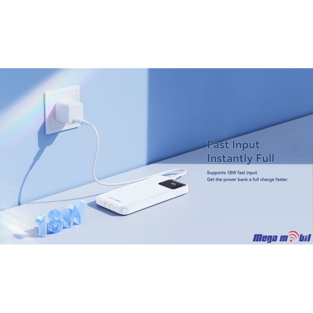 Baterija eksterna 10000mAh REMAX Suji RPP-500 FAST+PD white