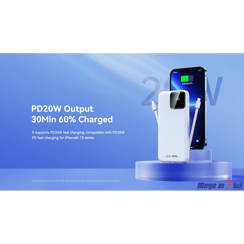 Baterija eksterna 10000mAh REMAX Suji RPP-500 FAST+PD white