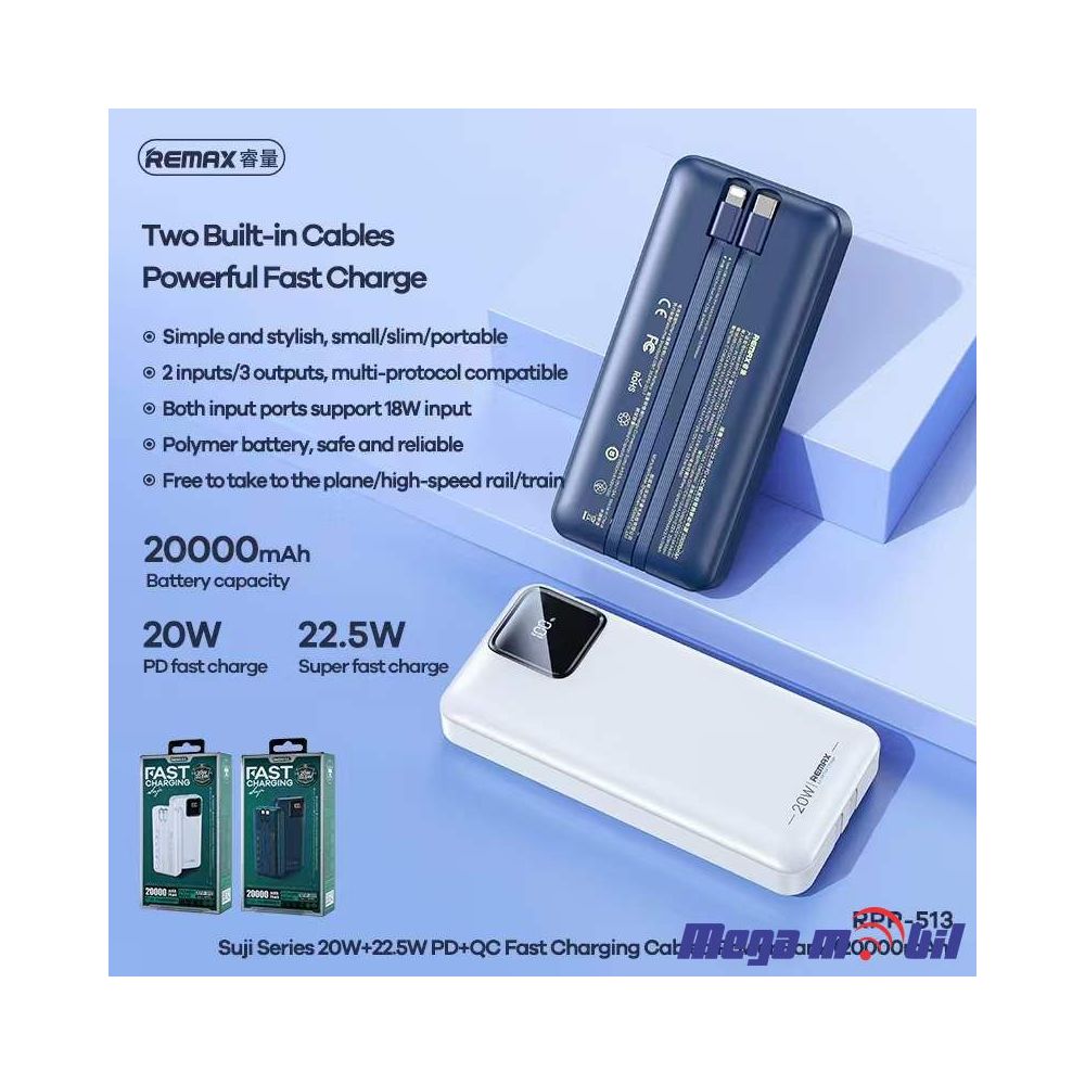 Baterija eksterna 20000mAh REMAX Suji RPP-513 FAST+PD white