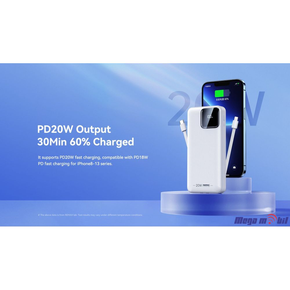 Baterija eksterna 20000mAh REMAX Suji RPP-513 FAST+PD blue