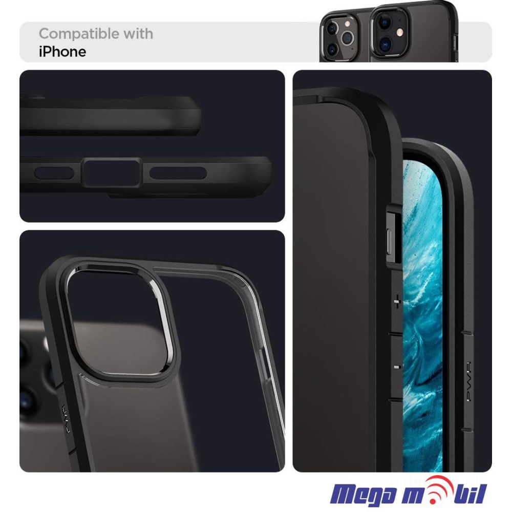 Futrola iPhone 14 Plus Spigen Ultra Hybrid transparent black.