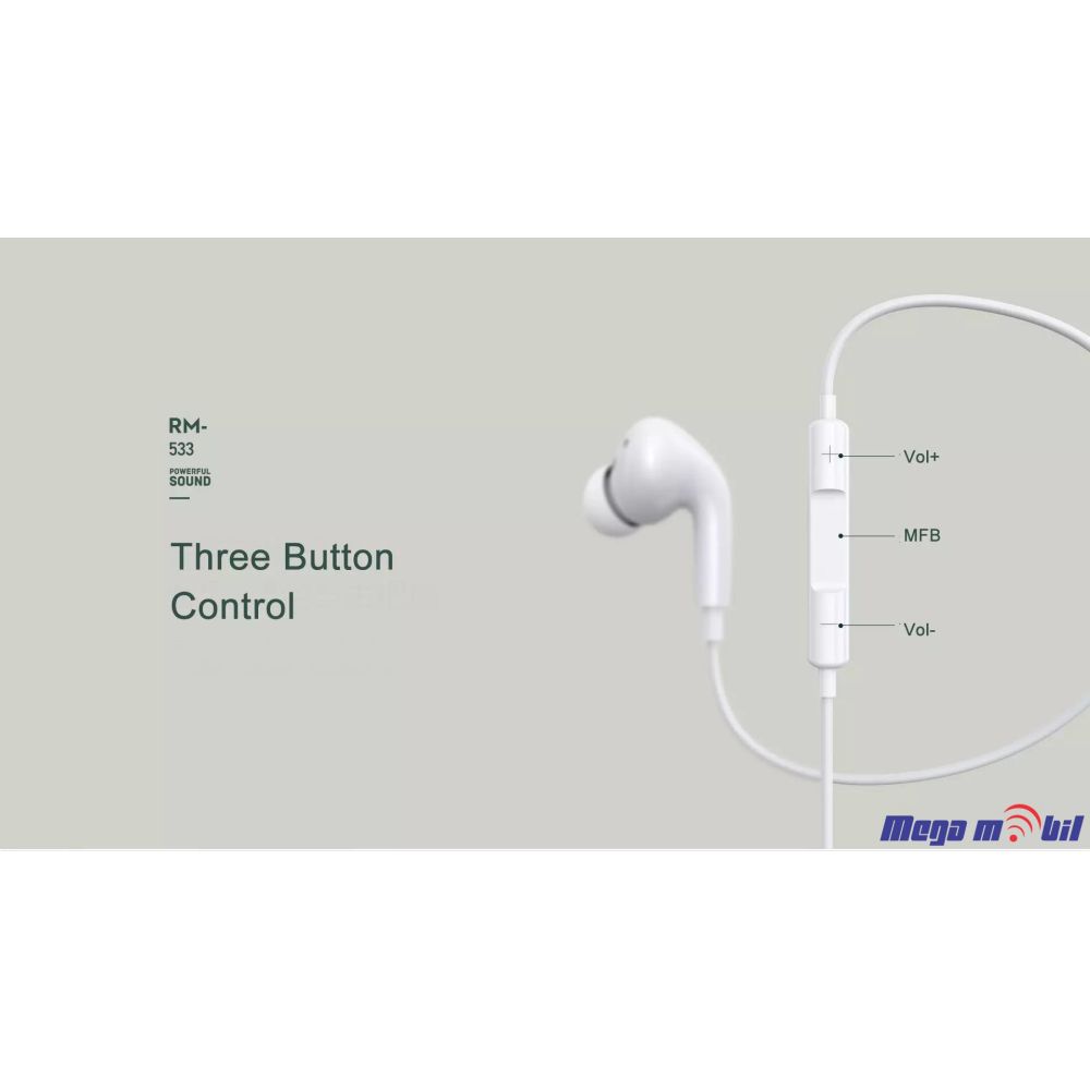 Slusalki REMAX Type C RM-533a white