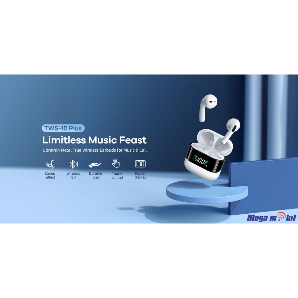 Slusalki Bluetooth REMAX TWS-10 Plus white