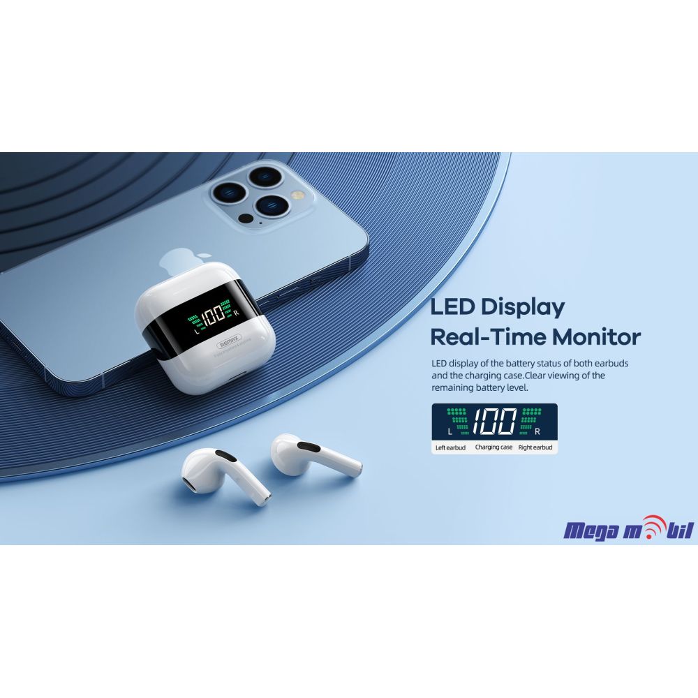 Slusalki Bluetooth REMAX TWS-10 Plus white