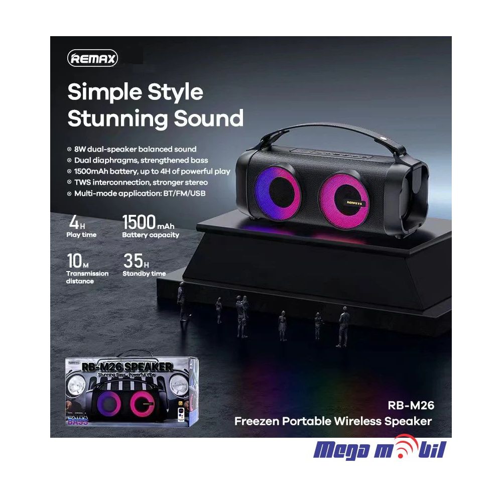 Zvucnik Bluetooth REMAX RB-M26 black