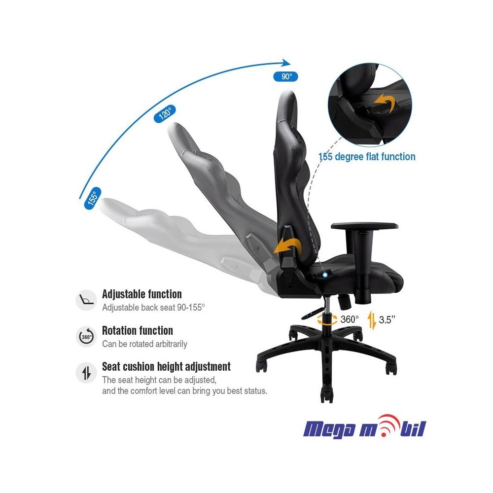 Gaming chair Furgle blue / black