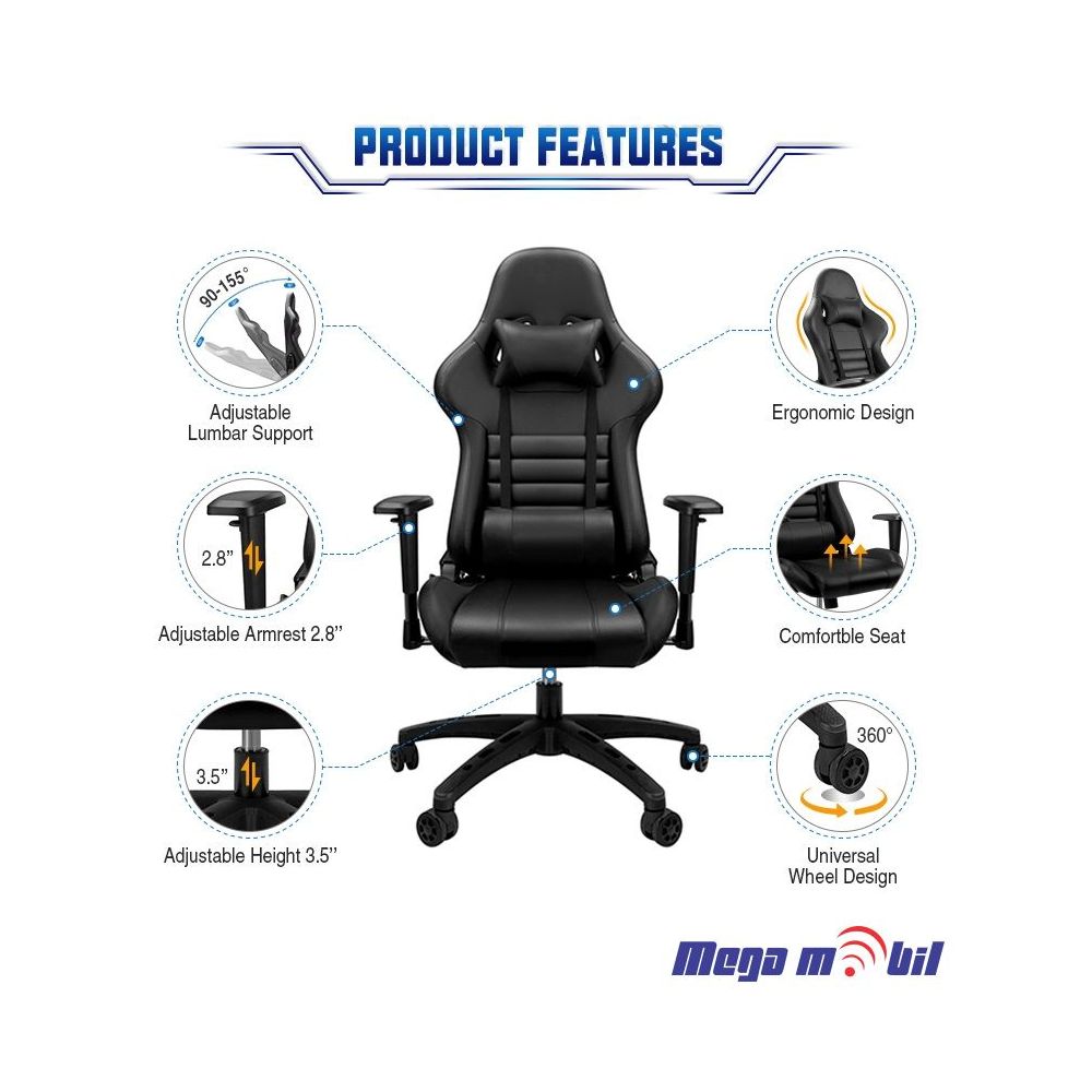 Gaming chair Furgle blue / black