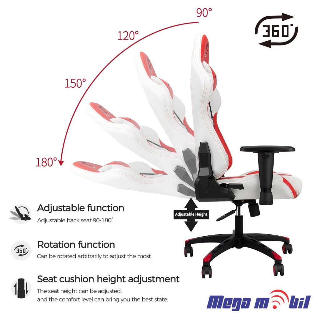 Gaming chair Furgle white / red