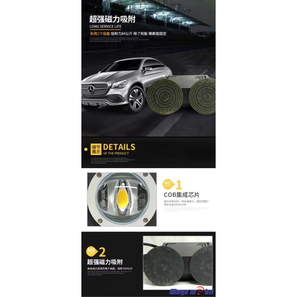 LED reflektor DC12V-24V 60W 4000K.