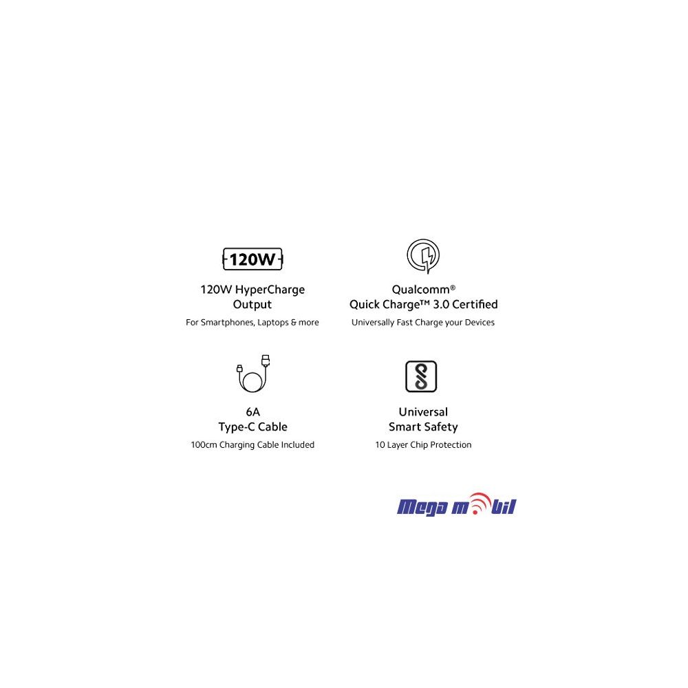 Polnac 220V Xiaomi 120W Fast Charger so kabel