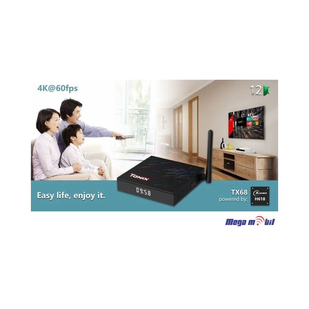 Android TV BOX TX68 4GB RAM / 32GB ROM Wi Fi+BT Android 12