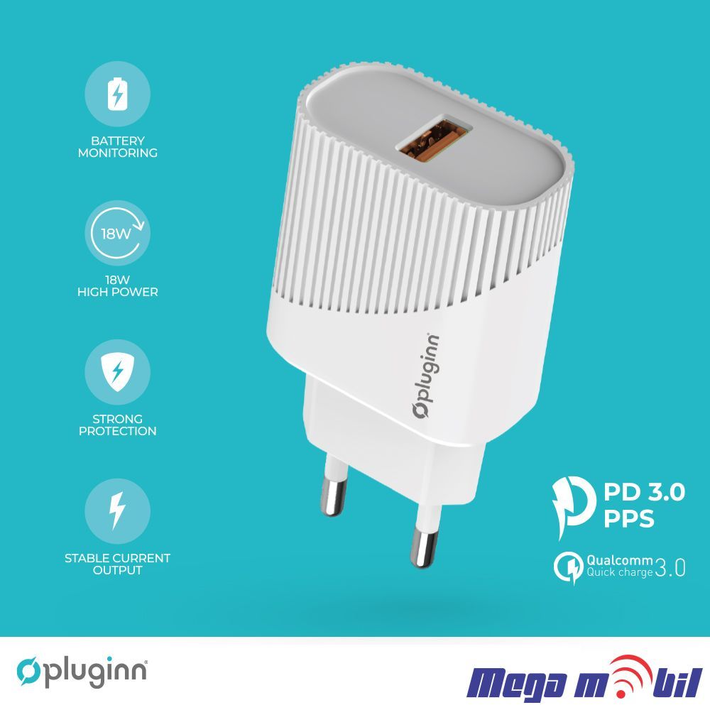 Polnac 220V iPhone Pluginn PI-D52S QC3.0 18W