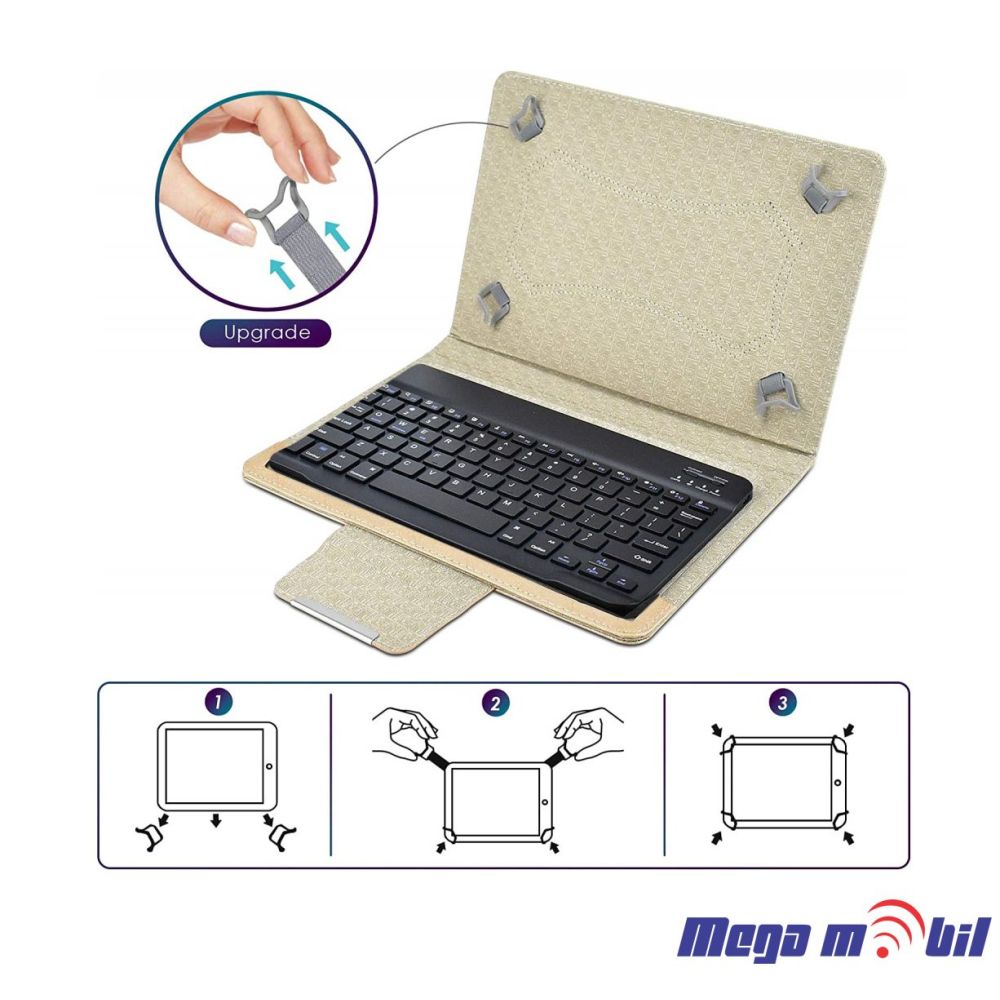 Futrola Tablet Univerzalna so Bluetooth tastatura 10" gold