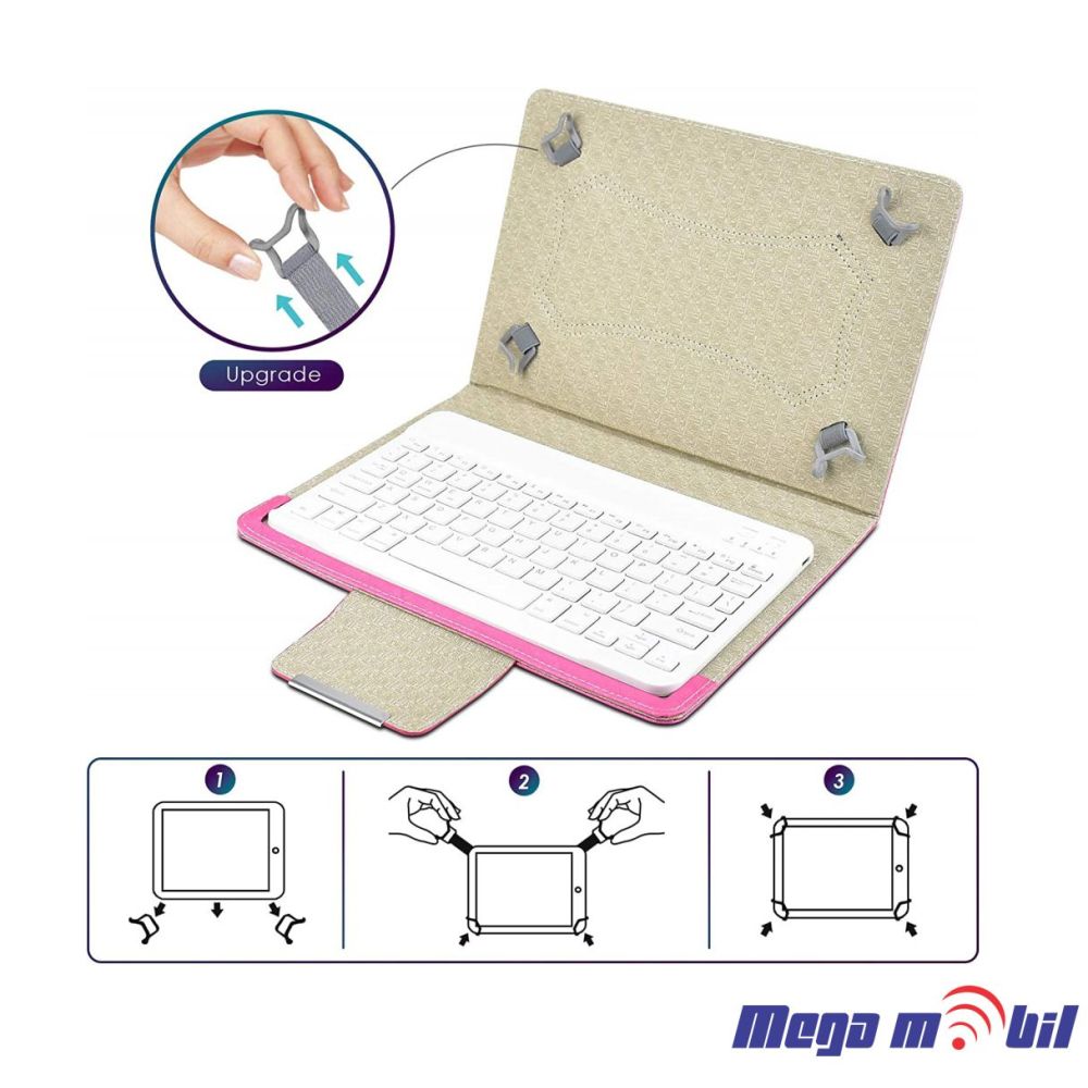 Futrola Tablet Univerzalna so Bluetooth tastatura 10" pink