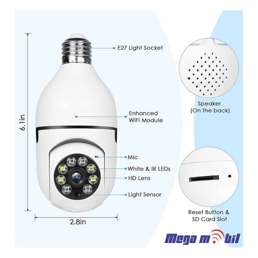 Kamera IP 54ST-E300 WiFi 3 Megapixel Lamp Camera