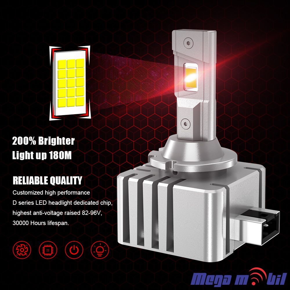 LED HEADLIGHT X6 D8S 35W 6000K CANBUS.
