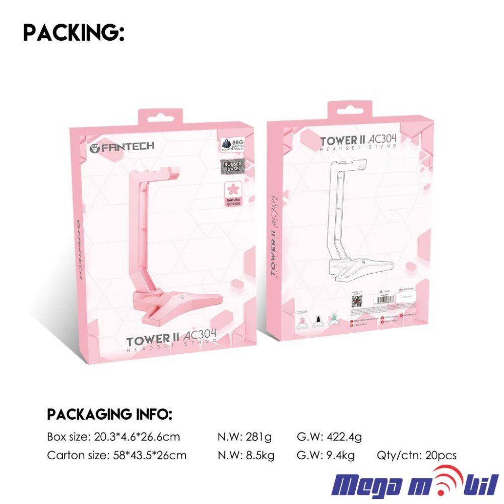 Drzac za slusalki Fantech AC304 pink.