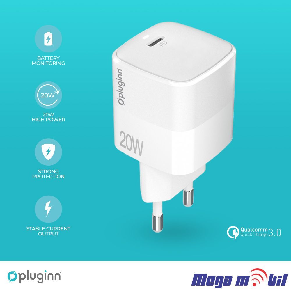 Polnac 220V Pluginn PI-D61S Plus PD3.0 PPS 20W white