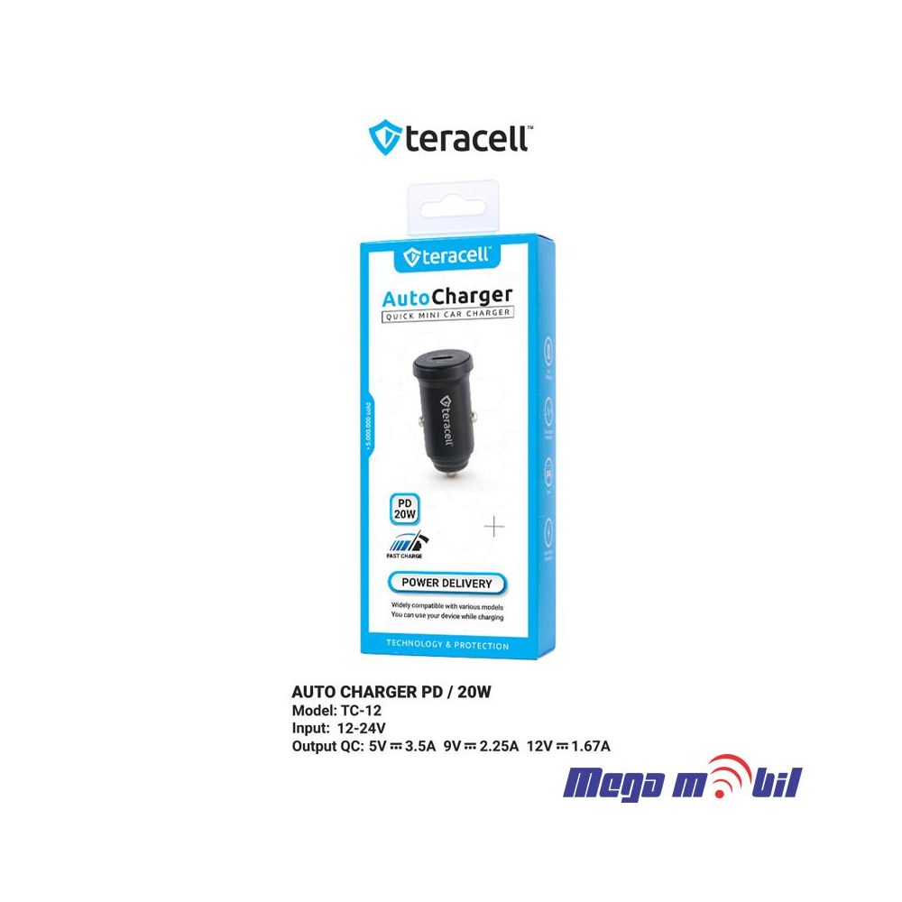 Polnac 12V/24V iPhone Teracell Evolution TC-12 PD 20W black