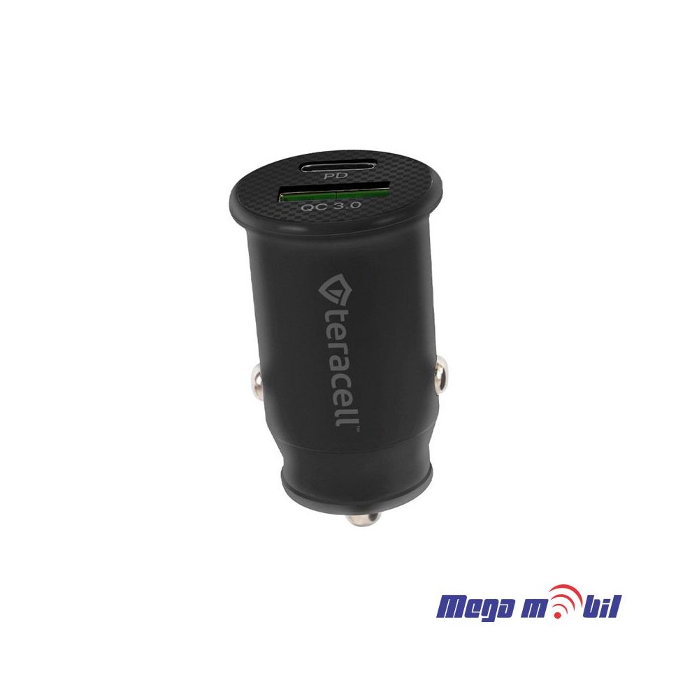 Polnac 12V/24V iPhone Teracell Evolution TC-10 PD 20W, USB QC3.0 15W black