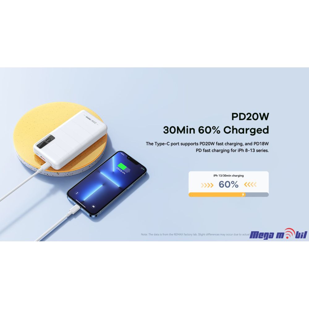 Baterija eksterna 20000mAh REMAX Noah RPP-316 FAST+PD blue