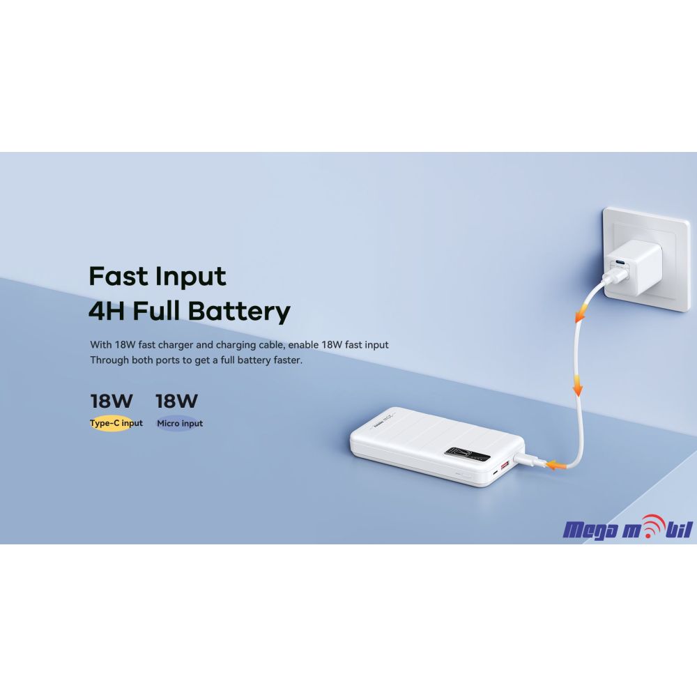 Baterija eksterna 20000mAh REMAX Noah RPP-316 FAST+PD white