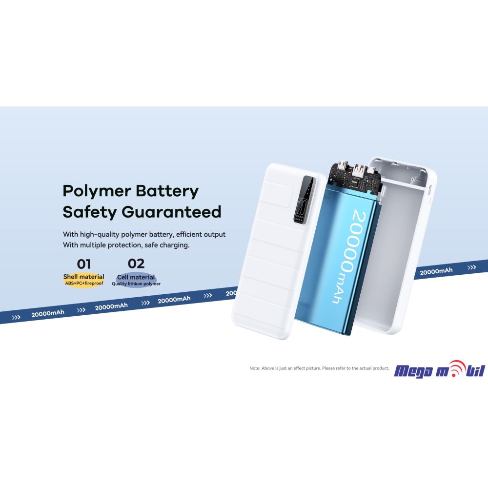 Baterija eksterna 20000mAh REMAX Noah RPP-316 FAST+PD white