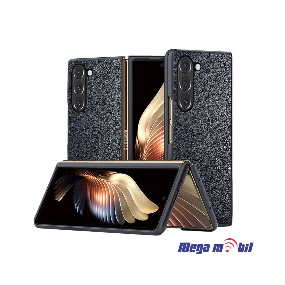 Futrola Samsung Galaxy Z Fold 5 Leather black (predna i zadna)